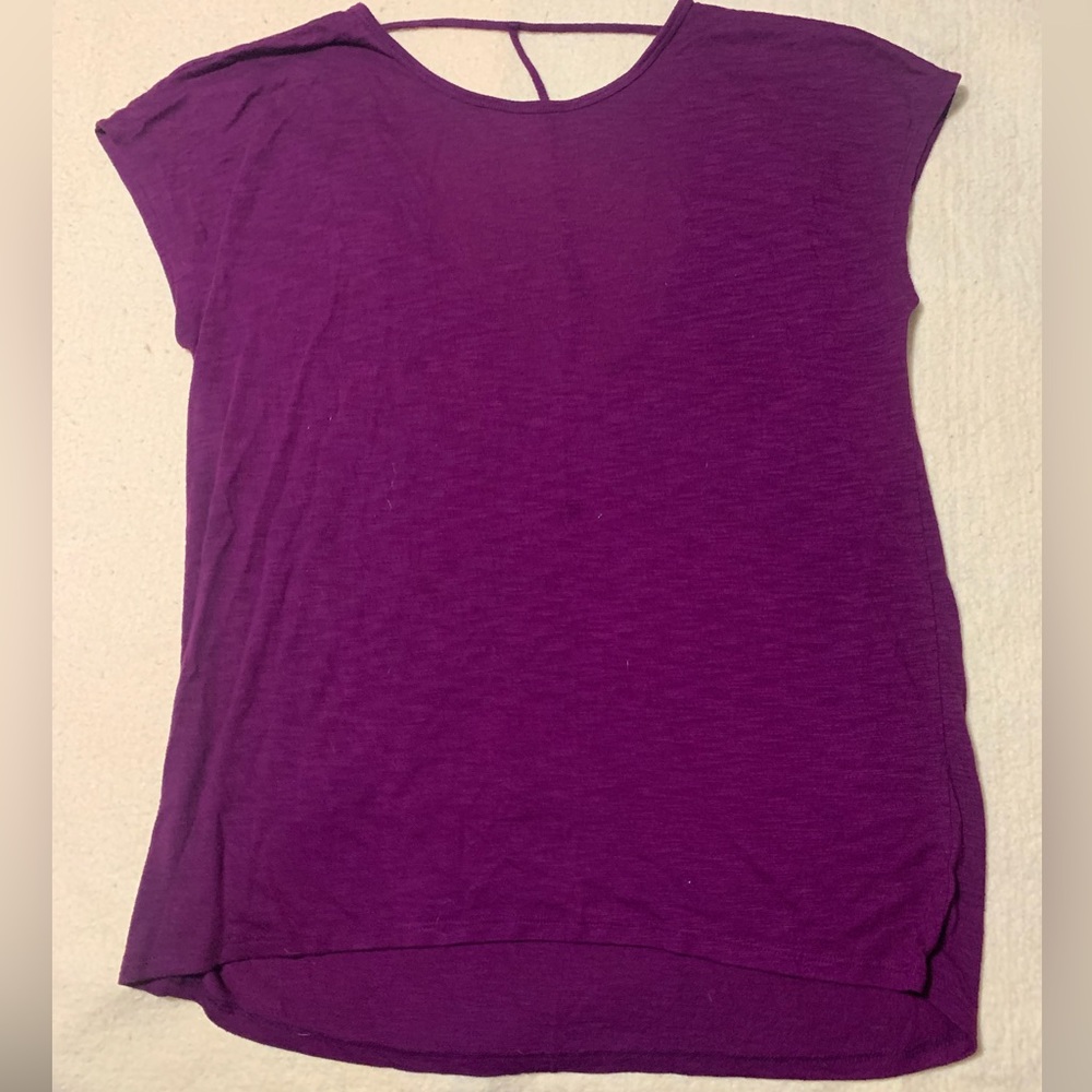 Purple top with open back